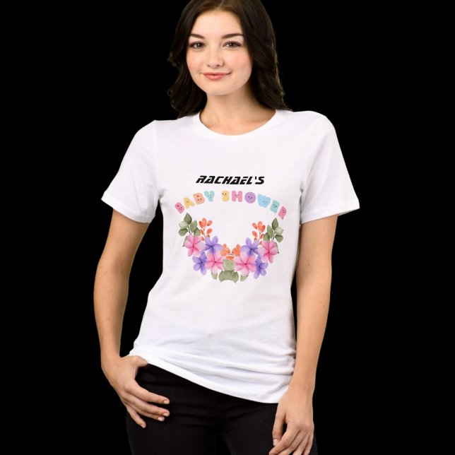 Soft Pink Floral Girl Babydusche Tri-Blend Shirt (Von Creator hochgeladen)