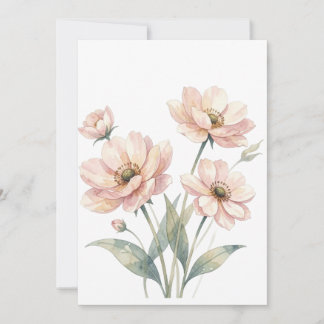 Soft Pink Floral Watercolor Bouquet Art Einladung