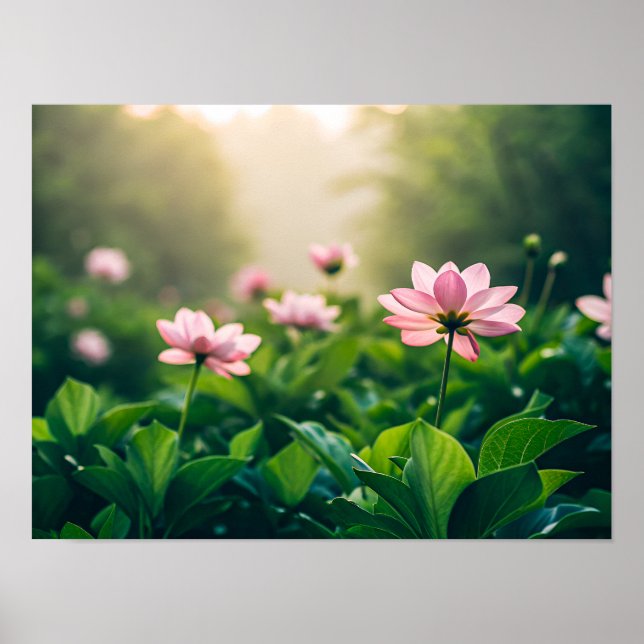 Soft pink flowers poster (Vorne)
