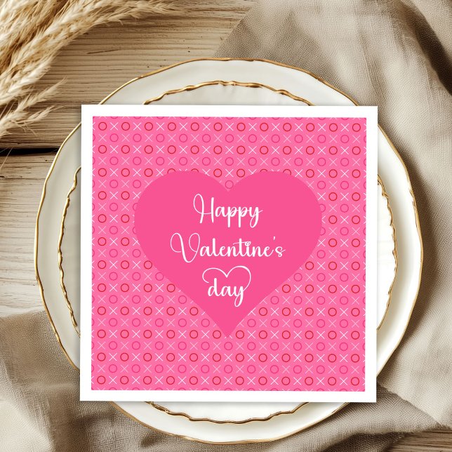 Soft Pink Hearts Valentine Table Napkins Serviette (Soft Pink Hearts Valentine Table Napkins)