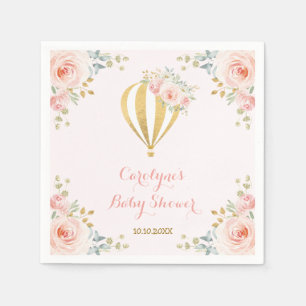 Soft Pink Hot Air Ballon Adventure Baby Dusche Serviette