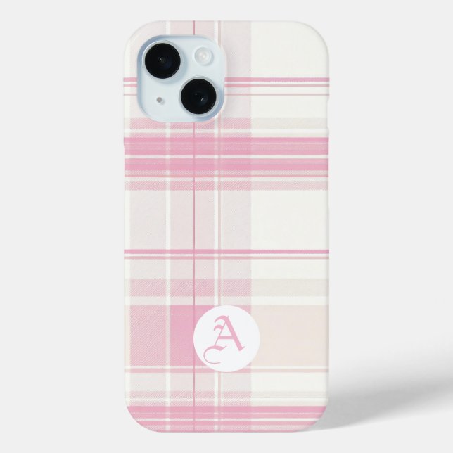 Soft Pink Karierte, individuell anpassbare Handy-C Case-Mate iPhone Hülle (Rückseite)