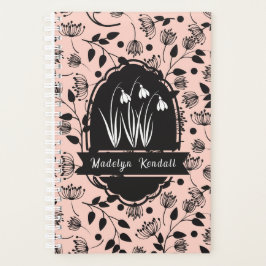 Soft Pink Laurentian Floral Pattern Custom Name Planer