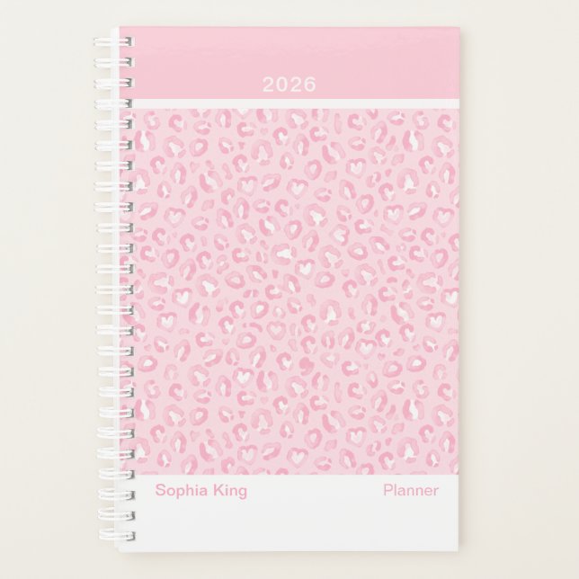 Soft Pink Leopard Modern Planer (Vorderseite)