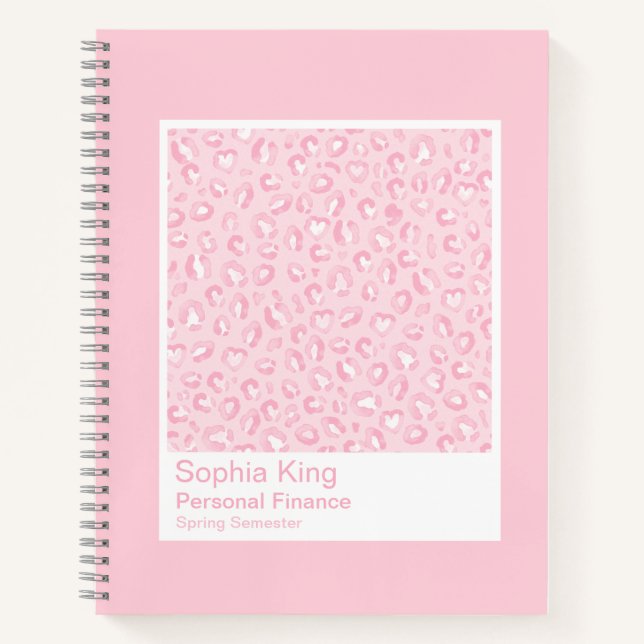 Soft Pink Leopard Swatch Notizbuch (Vorderseite)
