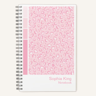 Soft-Pink-Leopard-Vertikal-Paletten-Notizbuch Notizbuch