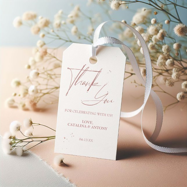 Soft Pink Minimalistisch Vielen Dank für Ihr Inter Geschenkanhänger (Von Creator hochgeladen)