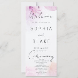Soft Pink Modern Boho Floral Wedding Programm