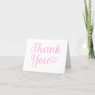 Soft Pink Moderne Kalligrafie Word Art Herz Dankeskarte