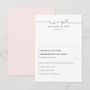 Soft Pink Moderne Minimal Wedding RSVP