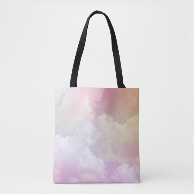 Soft Pink Orange Sky: Fluffy Tasche (Vorderseite)