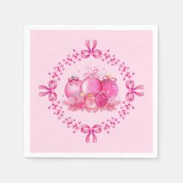Soft Pink Ornament Holiday Collection Serviette