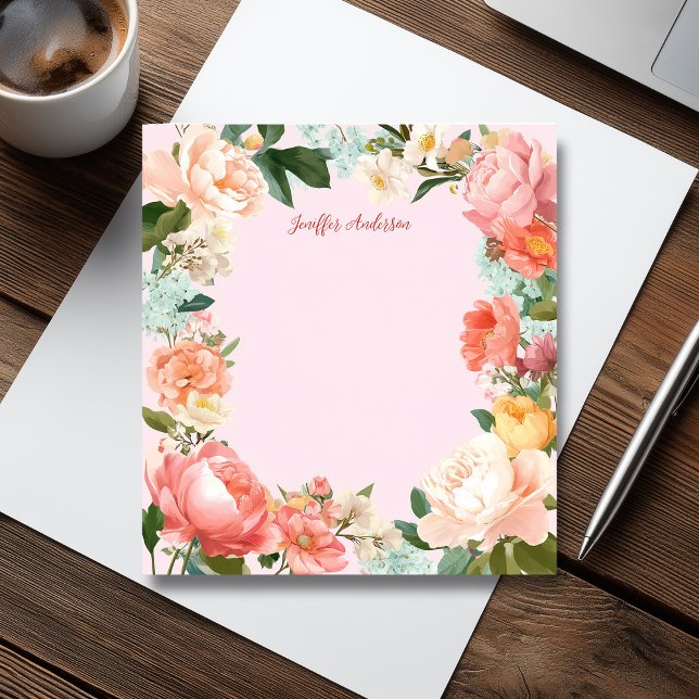 Soft Pink Peonys Moderne Blumen Notizblock (Soft Pink Peonies Modern Floral Notepad)