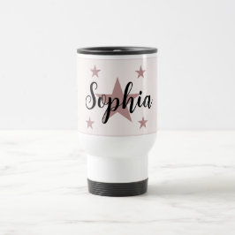 Soft Pink Personalisiert Starry Travel Mug Reisebecher