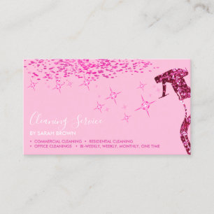 Soft Pink Pro Maid Reinigungshaus Funkeln Spray Visitenkarte