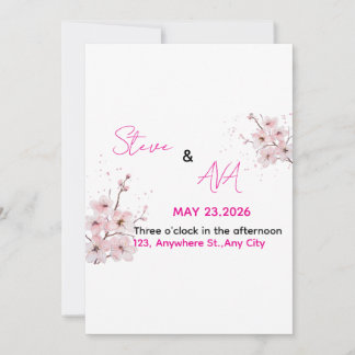 Soft Pink Romantic Wedding Invitation | Elegant & 