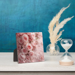 Soft Pink Rose Garden - Elegante Kunst, Dichtung u Fotoplatte