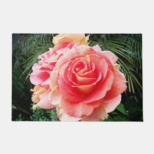 Soft Pink Rose Nah-up Foto Schönes, modernes Fußmatte (Vorderseite)