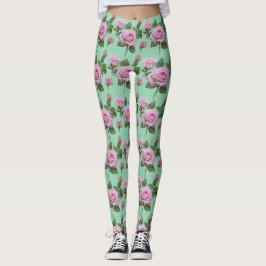 Soft Pink Roses With Subtle Lavender Highlights Leggings