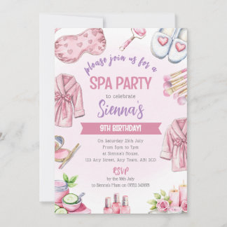 Soft Pink Spa Party Invitation - Relax & Pamper