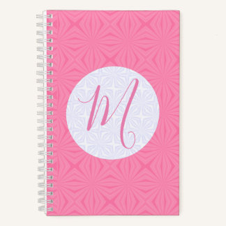 Soft Pink Squiggly Squares Personalized Initial  Notizbuch