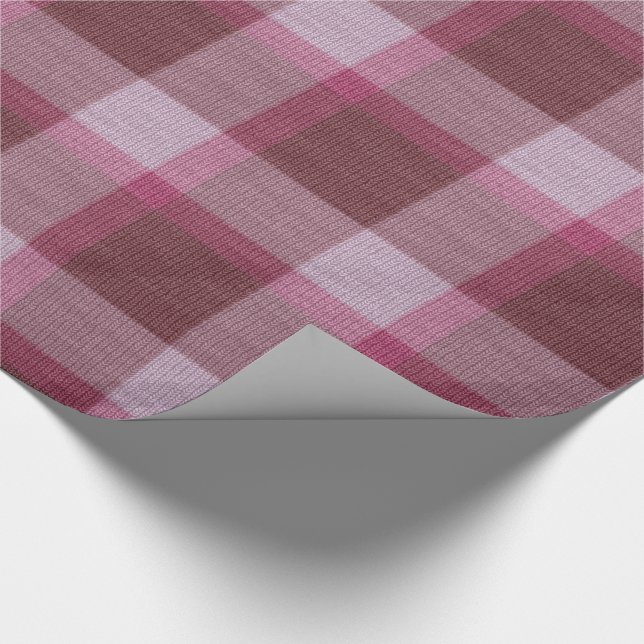 Soft Pink Tartan Kariert Weihnachten Geschenkpapier (Ecke)
