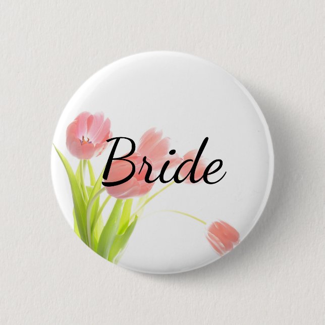 Soft Pink Tulips Brie Button (Vorderseite)
