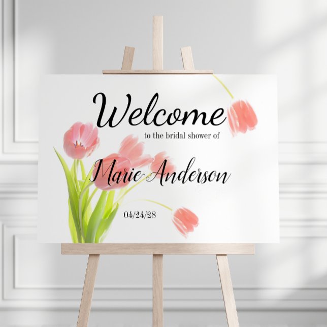 Soft Pink Tulips Floral Girl Brautparty Poster (Von Creator hochgeladen)