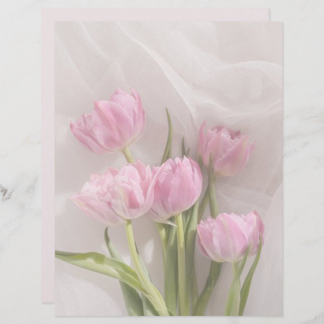 Soft pink tulips scrapbook paper (Vorne/Hinten)
