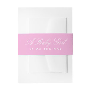 Soft Pink und White Baby Girl auf dem Weg Einladungsbanderole