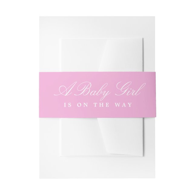 Soft Pink und White Baby Girl auf dem Weg Einladungsbanderole (Vorderseite Beispiel)