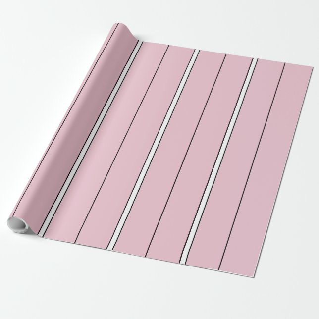 Soft Pink Vertical Stripe Pattern Minimal Geschenkpapier (Ungerollt)