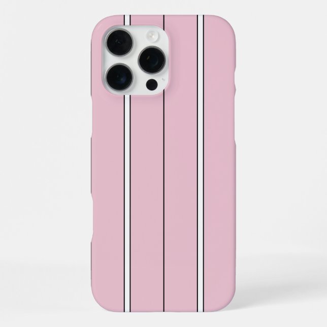 Soft Pink Vertical Stripe Pattern Minimal iPhone 16 Pro Max Hülle (Rückseite)