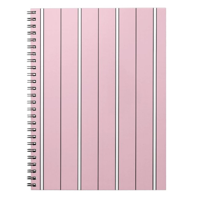 Soft Pink Vertical Stripe Pattern Minimal Notizblock (Vorderseite)