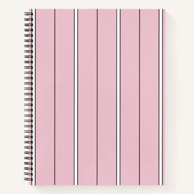 Soft Pink Vertical Stripe Pattern Minimal Notizbuch (Vorderseite)