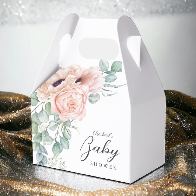 Soft Pink Watercolor Floral Girl Babydusche Geschenkschachtel (Von Creator hochgeladen)
