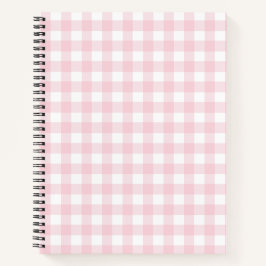 Soft Pink White Buffalo Karo Kariert Gingham Notizbuch