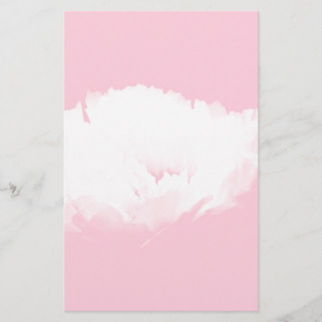 Soft Pink White Peony Blumengestation Briefpapier (Vorderseite)