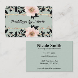 Soft Pink Wild Rose Hochzeitsplaner Visitenkarte