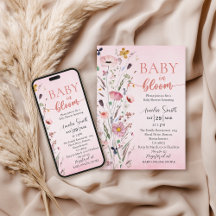 Soft Pink Wildblume Babydusche
