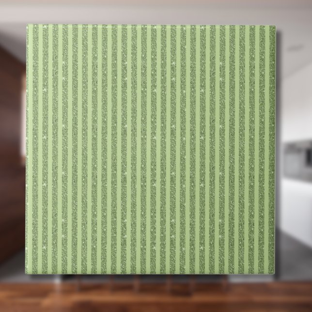 Soft Pistachio Glitter Style Minimal Pattern Fliese (Von Creator hochgeladen)
