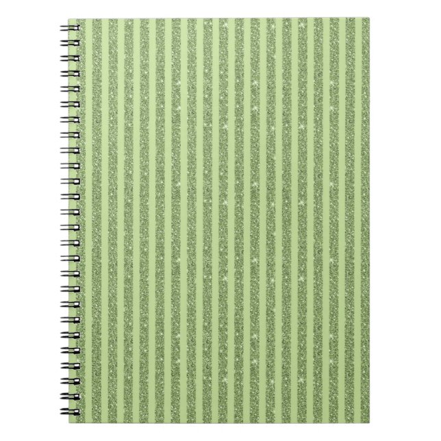 Soft Pistachio Glitter Style Minimal Pattern Notizblock (Vorderseite)