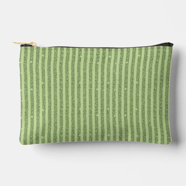Soft Pistachio Glitter Style Minimal Pattern Zubehörtasche (Vorderseite)