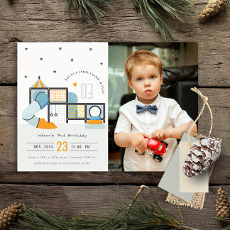 Soft Play Center Jungle Gym Kinder Foto Geburtstag Einladung