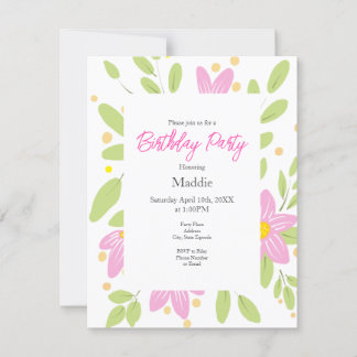Soft Plum Pink Floral Bouquet Einladung