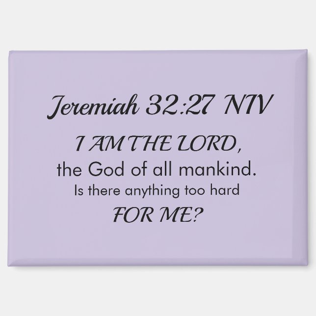 Soft Purple Inspirational Bible Verse Power of God Magnet (Vorderseite)