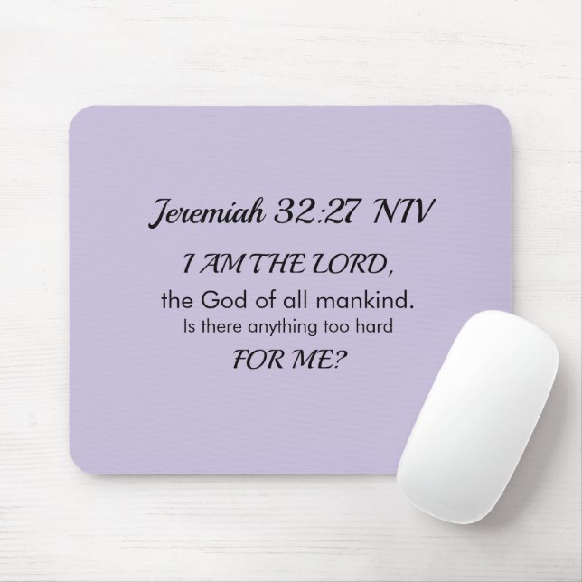 Soft Purple Inspirational Bible Verse Power of God Mousepad (Mit Mouse)