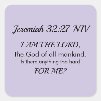 Soft Purple Inspirational Bible Verse Power of God Quadratischer Aufkleber