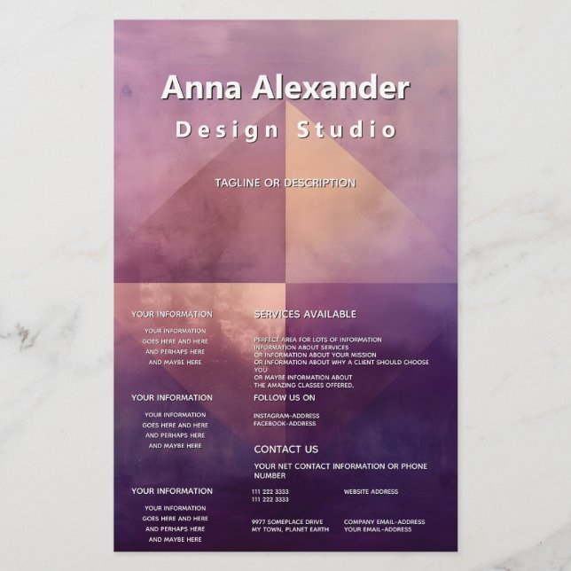 Soft Quadrant | Minimales Design Flyer (Vorne)
