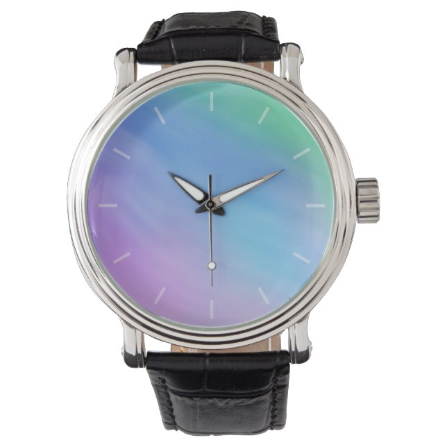 Soft Rainbow Colored Sky Armbanduhr (Vorderseite)